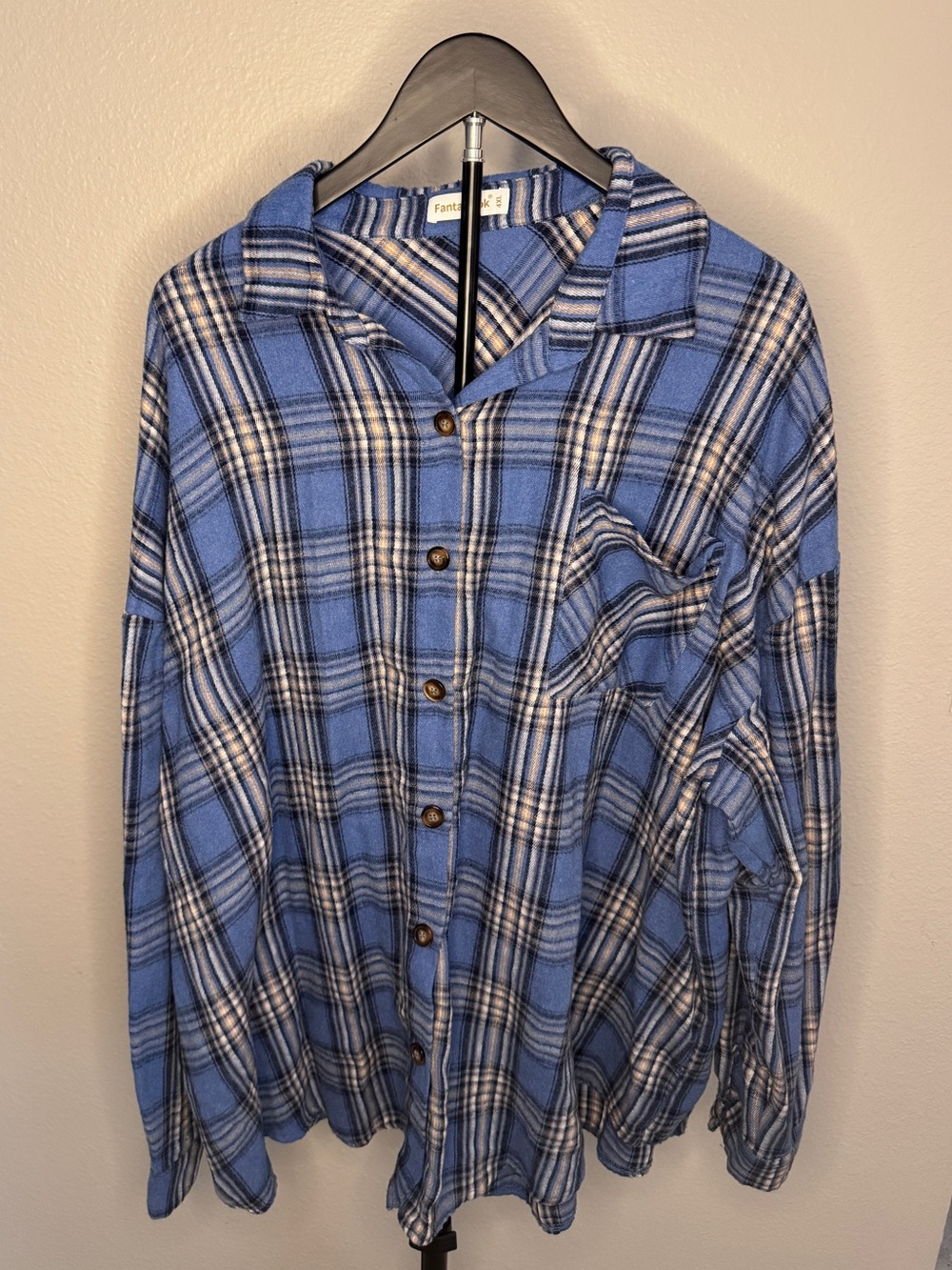 Fantasticks Blue Plaid Button-Up Shirt - Relaxed Fit
